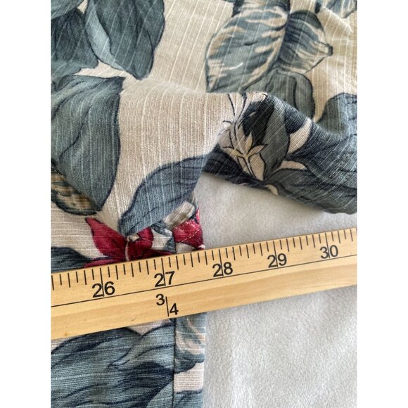 Chaps Ralph Lauren XL Hawaiian Shirt Tropical Floral Print Cotton Short Sleeve - Picture 3 of 8